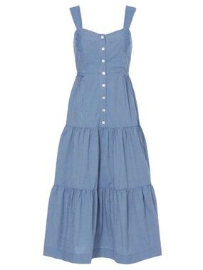 Madewell size 6 blue tiered dress